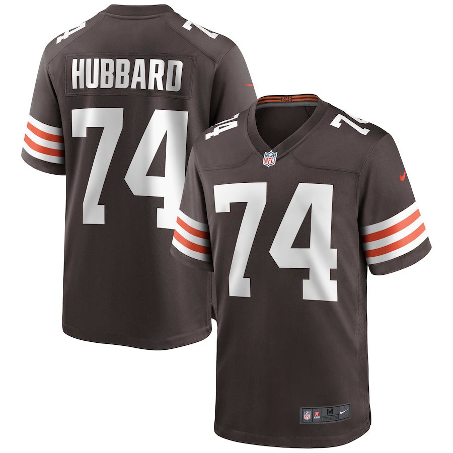 Men Cleveland Browns 74 Chris Hubbard Nike Brown Game NFL Jersey